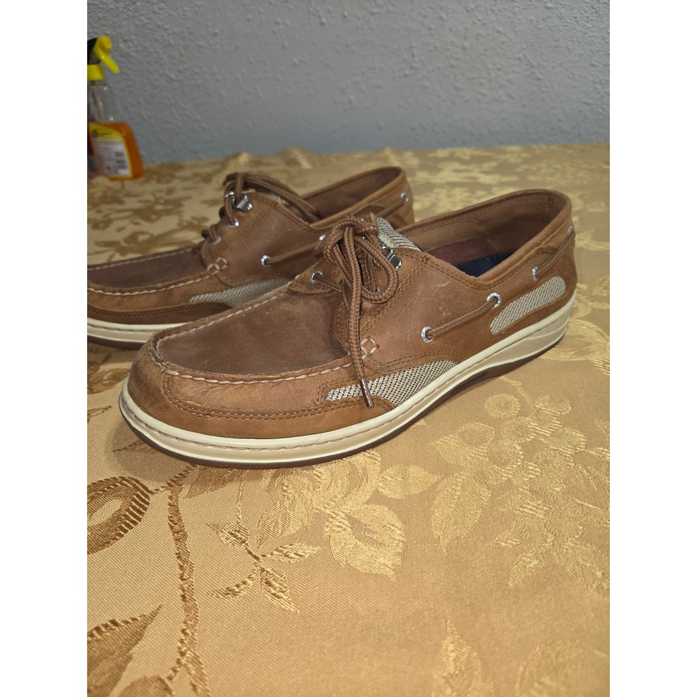 Sebago Clovehitch II Mens Brown Leather Mesh Boat Shoes 7000GE0 Size 10 M